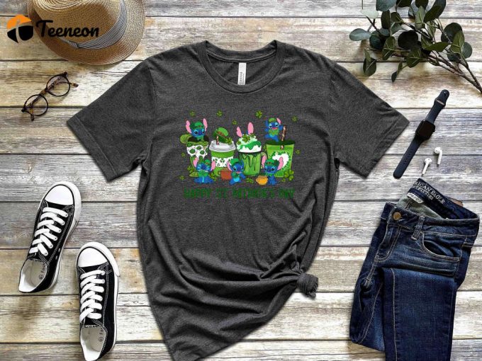 Stitch Patrick S Day T-Shirt: Disney Shirt With Shamrock &Amp;Amp; Clover Lucky &Amp;Amp; Drinking Shirt For Kids - Irish Tee 1