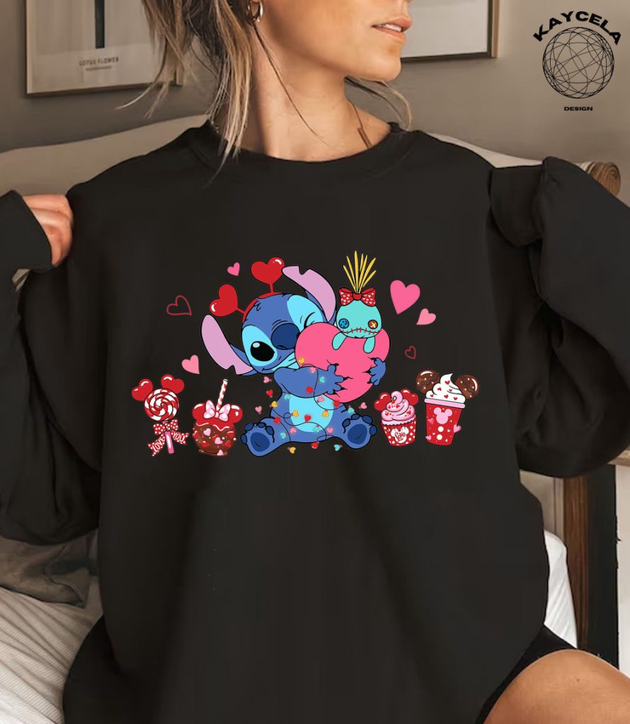 Valentine Snacks Stitch Shirt - Disney Valentine S Day Sweatshirt 5