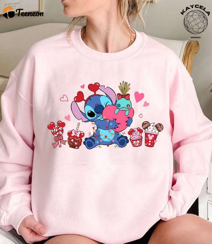 Valentine Snacks Stitch Shirt - Disney Valentine S Day Sweatshirt 1