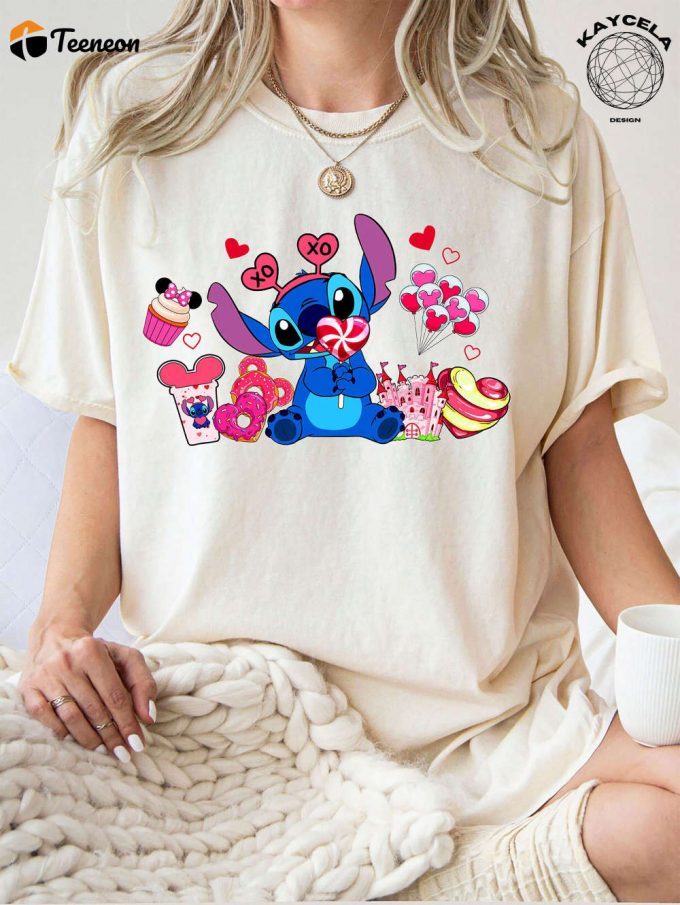 Stitch Valentine Tshirt Disneyland Snacks Couple Shirt For Valentine S Day 1