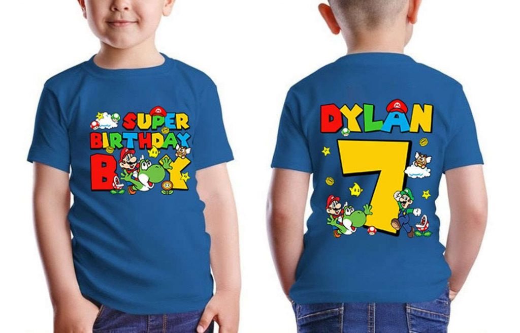 Super Birthday Mario Shirt Custom Hoodie For Birthday Boys Mario Characters Sweatshirt Mario Bros Boy Gifts 2