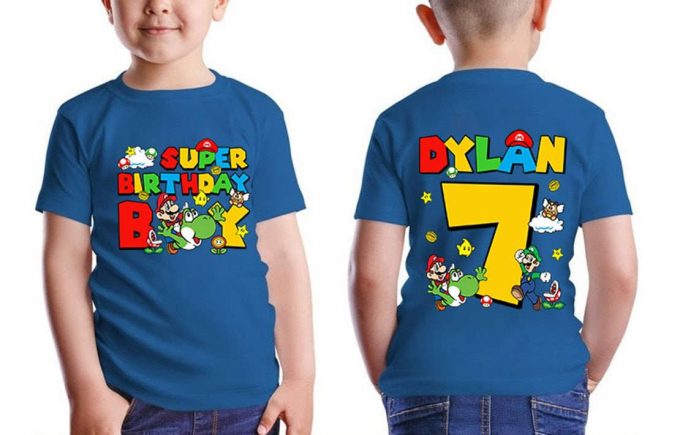 Super Birthday Mario Shirt Custom Hoodie For Birthday Boys Mario Characters Sweatshirt Mario Bros Boy Gifts 1