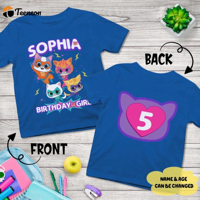 Super Kitties Inspired Birthday T Shirt – Personalized Kids Gift Shirt Family Tees Custom For Super Kitties Party Theme 1