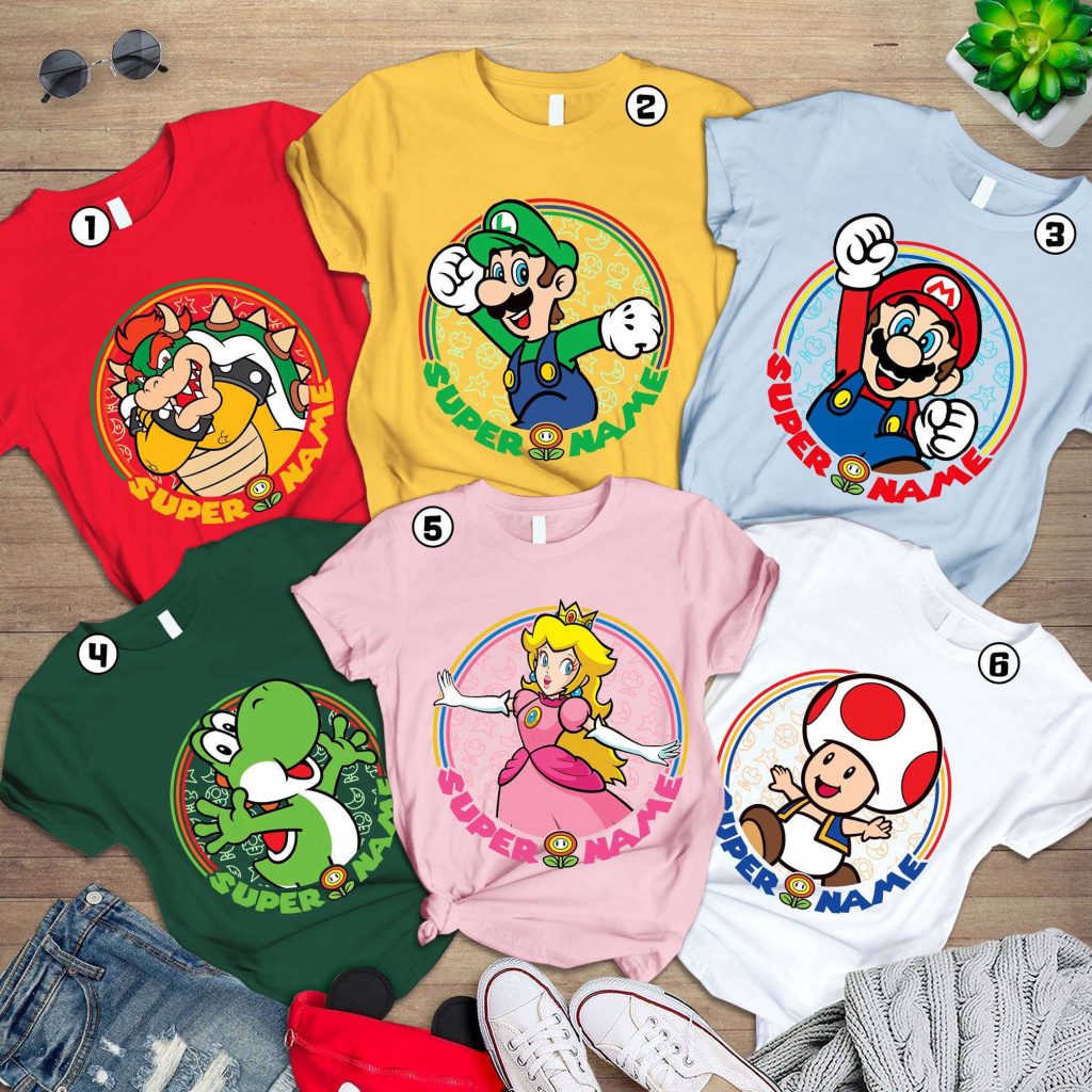 Super Mario Birthday Shirt: Fun Mario &Amp; Friends Party Matching Tee For The Whole Family! 2