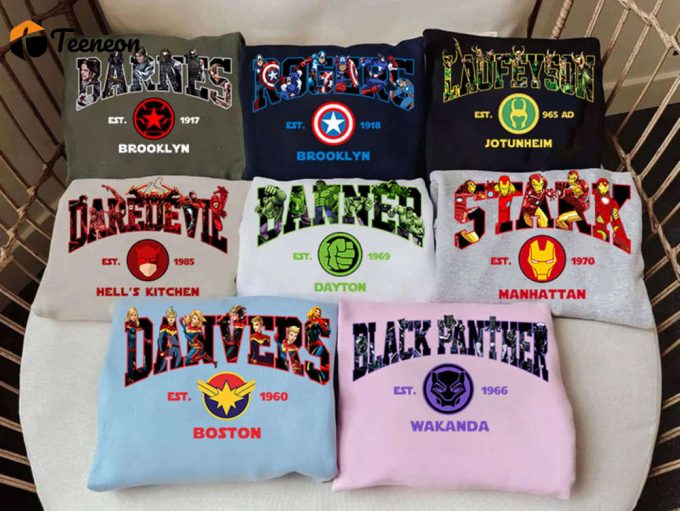 Ultimate Superhero Team Shirts &Amp;Amp; Avengers Sweatshirts Romanoff Stark Banner And More Mcu Avengers Assemble 1