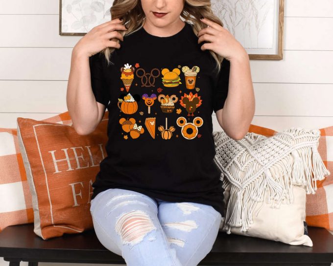 Thanksgiving T-Shirt: Funny Fall Shirt Cute Disney Mickey Mouse Design - Perfect Gift For Her &Amp; Kids Grateful &Amp; Happy Thanksgiving Attire 2