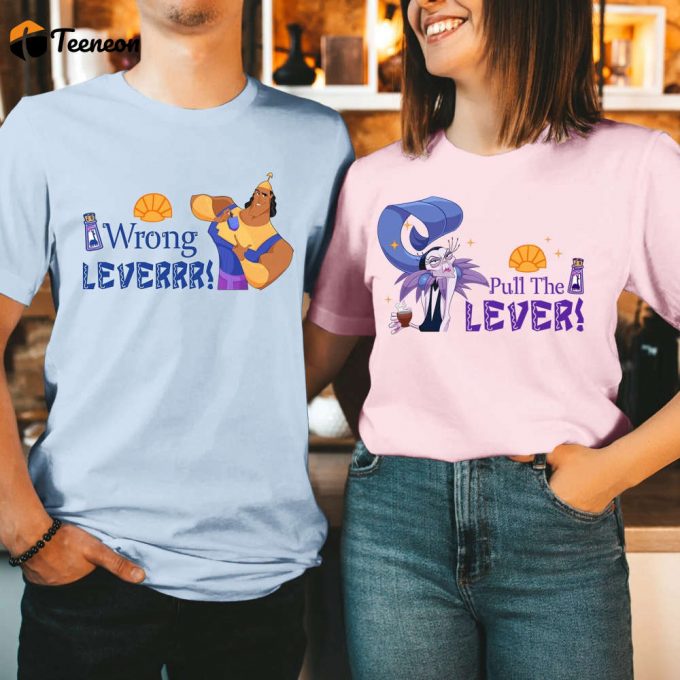 Emperor S New Groove Shirts Pull The Lever Disneyland Villain Couple Shirts 2024 1