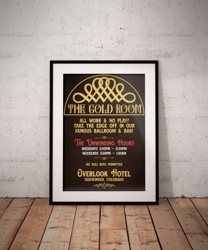 The Shining Gold Room Overlook Hotel Bar Sign Movie Poster For Home Decor Gift 3