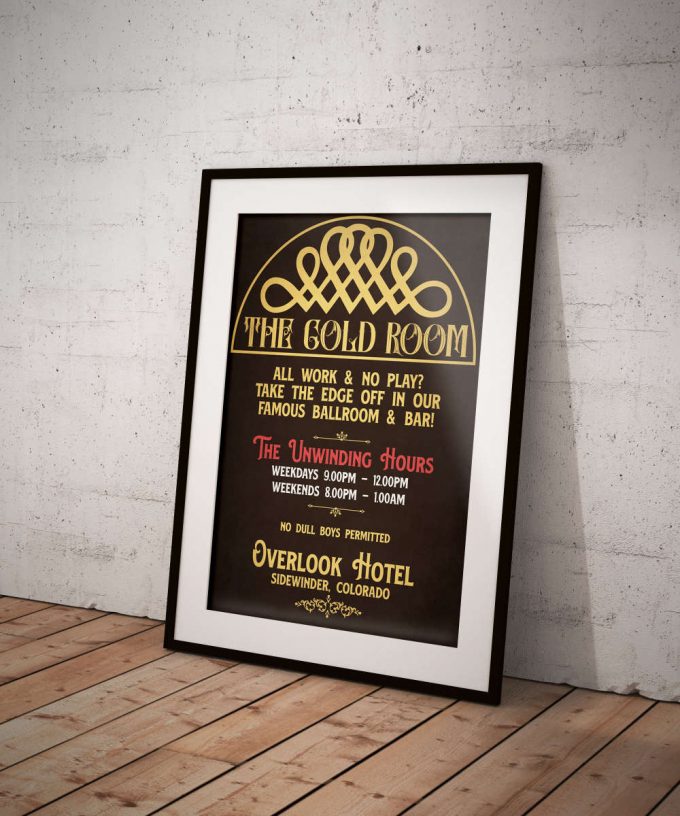 The Shining Gold Room Overlook Hotel Bar Sign Movie Poster For Home Decor Gift 2