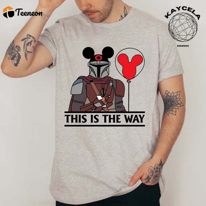 Disney Star Wars Shirt: This Is The Way Mandalorian Shirt With Mouse Ears - Perfect Disney T-Shirt For Men 1