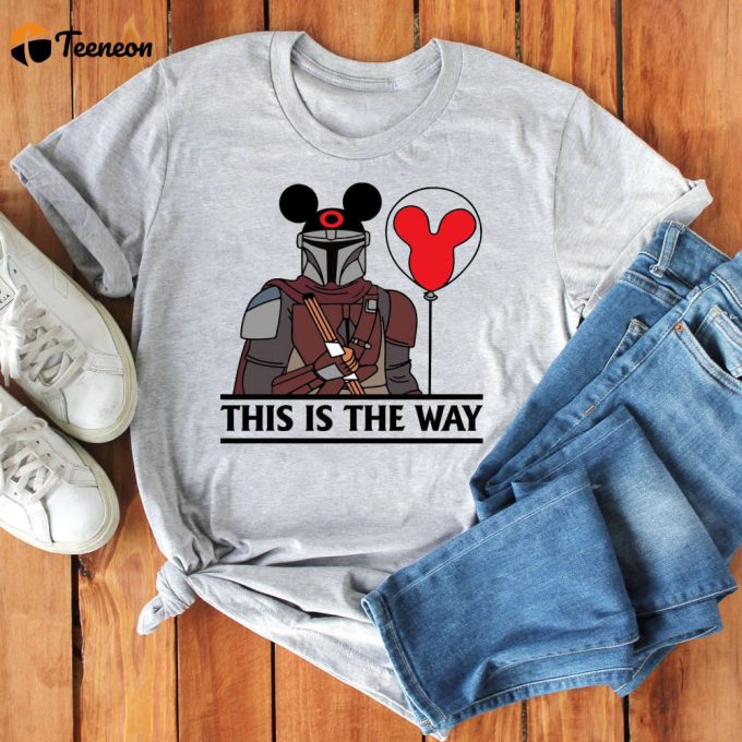 Disney Star Wars T-Shirt: This Is The Way Mandalorian Shirt With Mouse Ears Design 1