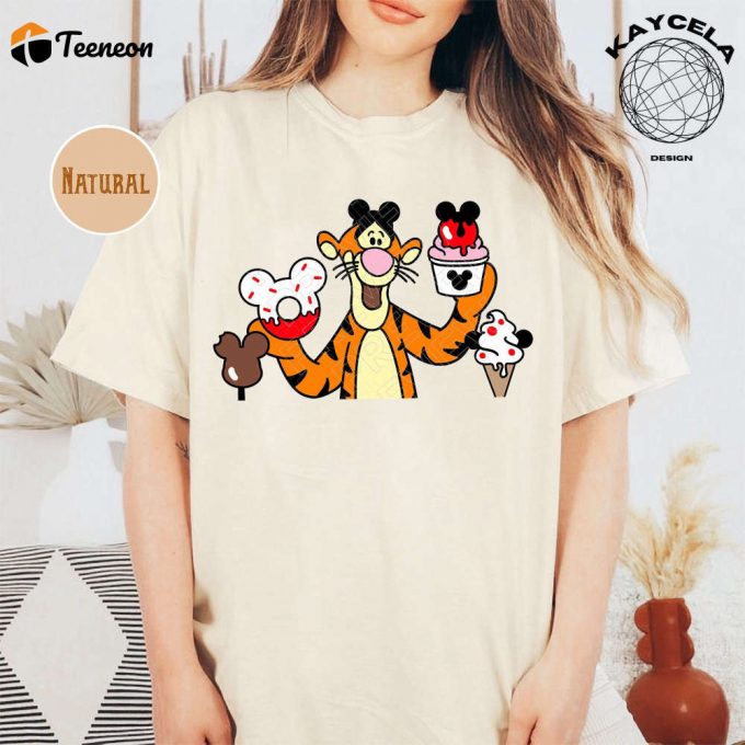 Tigger &Amp;Amp; Winnie The Pooh Snacks Shirt - Disney Disneyland Trip Shirt With Tigger &Amp;Amp; Pooh Characters - Delicious Disney Snack Shirt For Disney Lovers 1