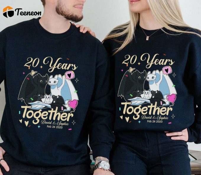 Toothless &Amp;Amp; Light Fury Valentine Shirt - Custom Disney Anniversary Matching Couple Gift 1