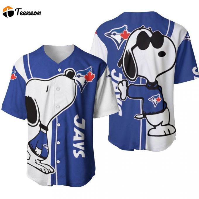 Toronto Blue Jays Snoopy Lover Printed Baseball Jersey - Gift For Men Women- Gift For Women Men 1