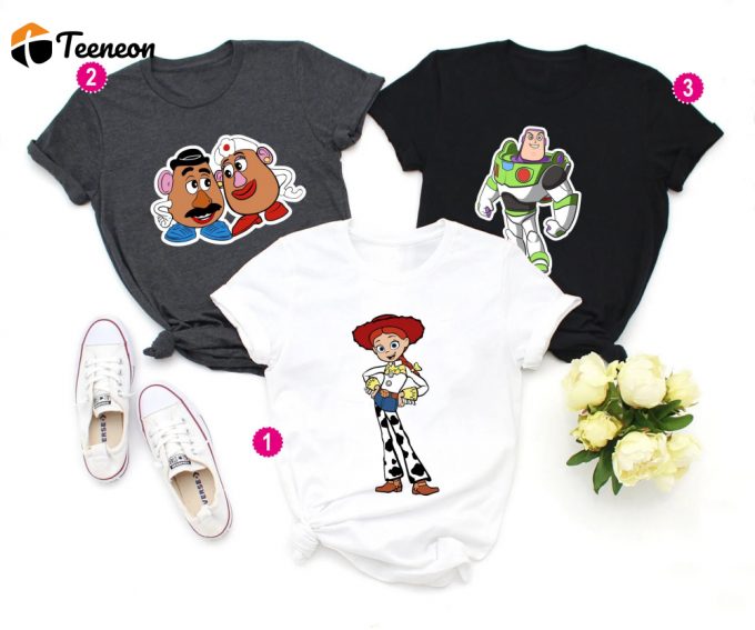 Toy Story Characters Shirts - Birthday Group Tee With Tree Rex Stich Woody Jessie Buzz Lightyear Aliens Hamm &Amp;Amp; More! 1