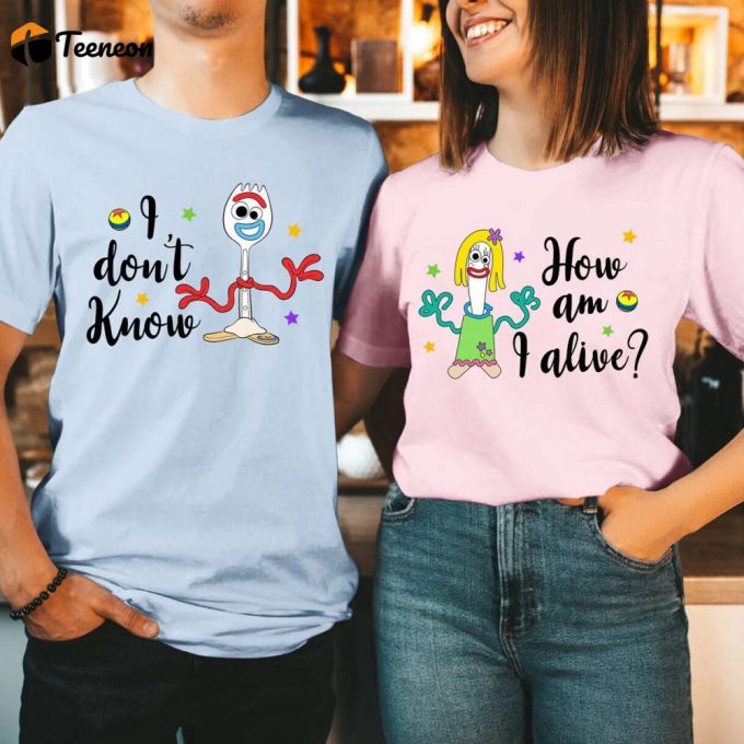 Toy Story Knifey &Amp;Amp; Forky Shirts Couple Matching Tees - Family &Amp;Amp; Friends Toy Story Characters 1