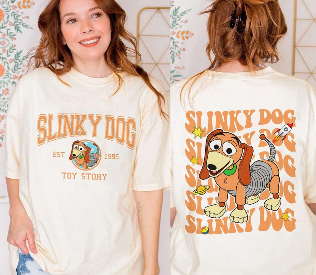 Toy Story Slinky Dog Sweatshirt - 2 Sided Pixar Shirt: Buzz Lightyear Woody - Family Epcot Tee 2