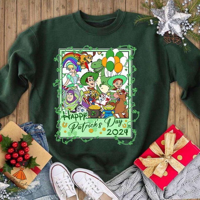 Toy Story St Patrick S Day Shirt - Character Tee With Irish Shamrock Disneyland Holiday Family 2024 2