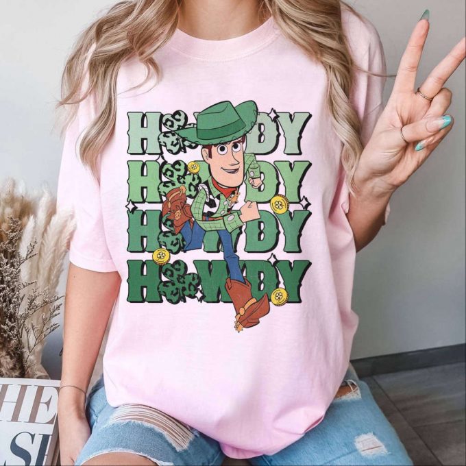 Toy Story Woody St Patrick S Day Shirt - Howdy Shamrock Woody Buzz Jessie Forky Slinky Shirt: Disneyland Family Trip 2