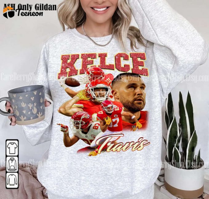 Travis Kelce Vintage 90S Shirt - American Football Sweatshirt &Amp;Amp; Fan Tee 1