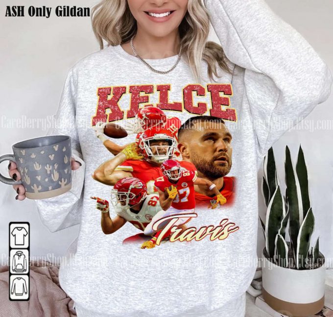 Vintage Travis Kelce 90S Football Shirt: American Football Tee &Amp; Sweatshirt For Fans 2