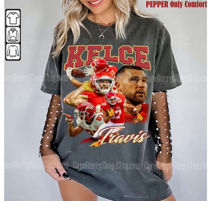 Travis Kelce Vintage 90S Shirt - American Football Sweatshirt &Amp; Fan Tee 2