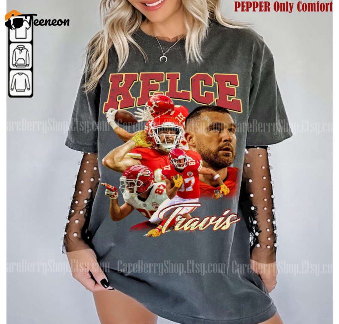 Travis Kelce Vintage 90S Shirt - American Football Fan Tee &Amp;Amp; Sweatshirt 1