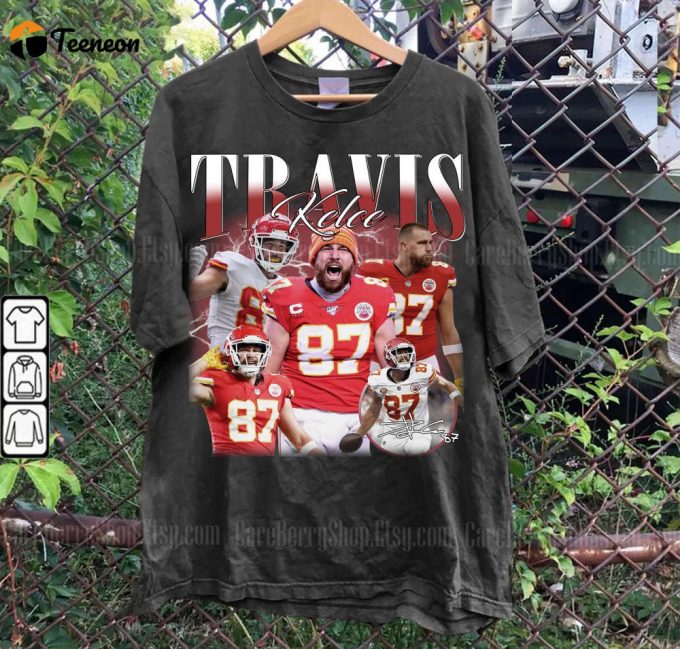 Travis Kelce Vintage 90S Tshirt &Amp;Amp; Sweatshirts: Classic Retro Style For Game Day! 1