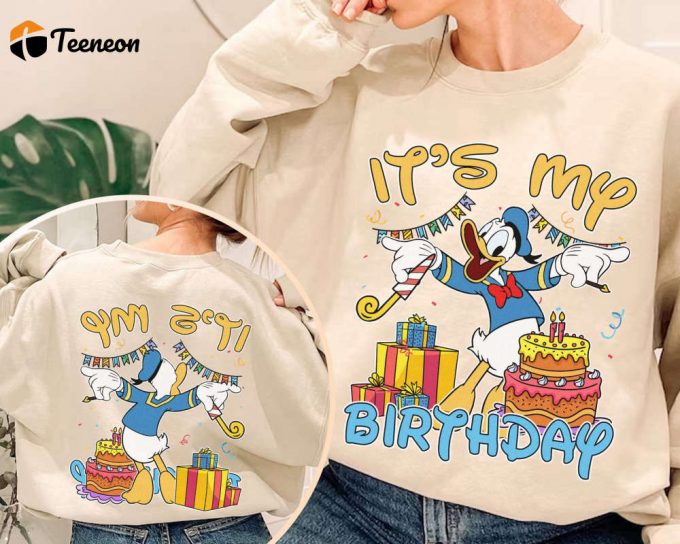 Disney Donald Duck Birthday Shirt: 2-Sided Kids &Amp;Amp; Family Vacation Trip Matching Shirts 1