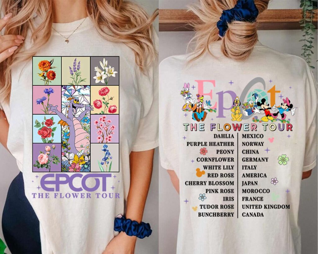 Epcot Flower Tour Figment Shirt: 2024 Festival Tee - Let The Magic Blossom! 2