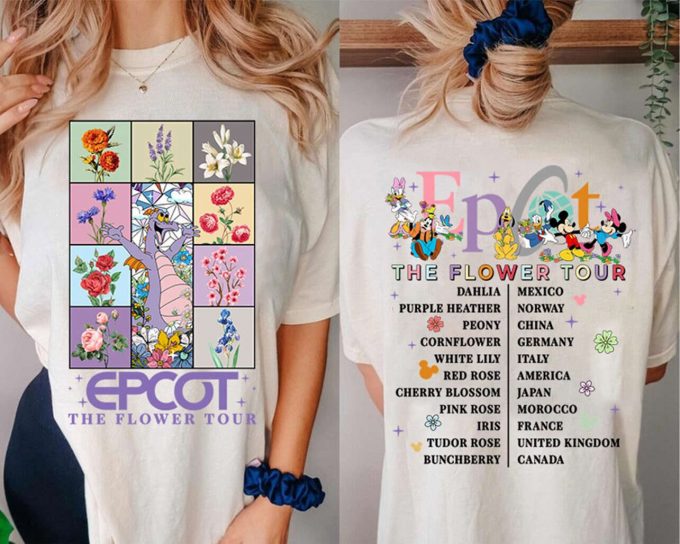 Epcot Flower Tour Figment Shirt: 2024 Festival Tee - Let The Magic Blossom! 1