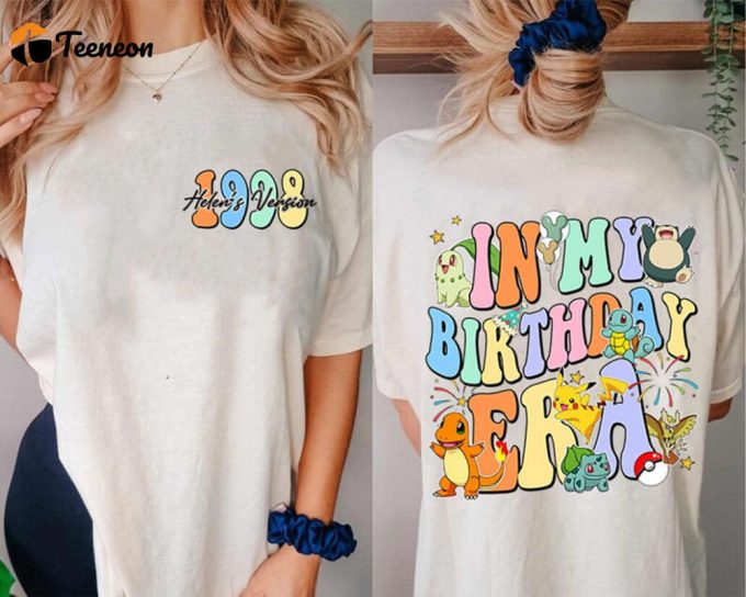 Custom Pikachu And Friends Birthday Shirt Personalized With Name &Amp;Amp; Year Pokemon Kids Tee 1