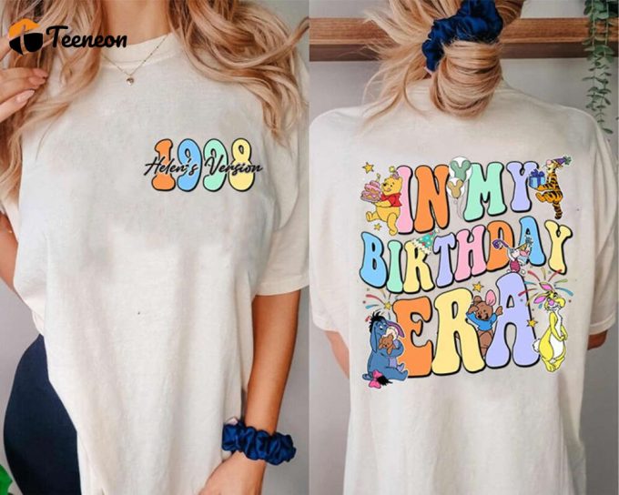 Custom Two-Sided Personalized Winnie The Pooh Birthday Tee Name &Amp;Amp; Year Birthday S Version Shirt 1