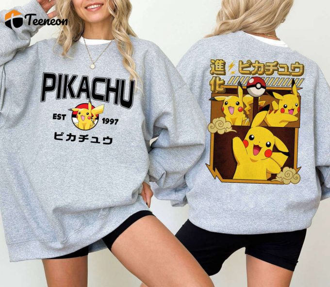 Pikachu Est 1997 Shirt: Two-Sided Matching Family Birthday Gift - Pokemon Lover S Pikachu Gengar Bulbasaur 1