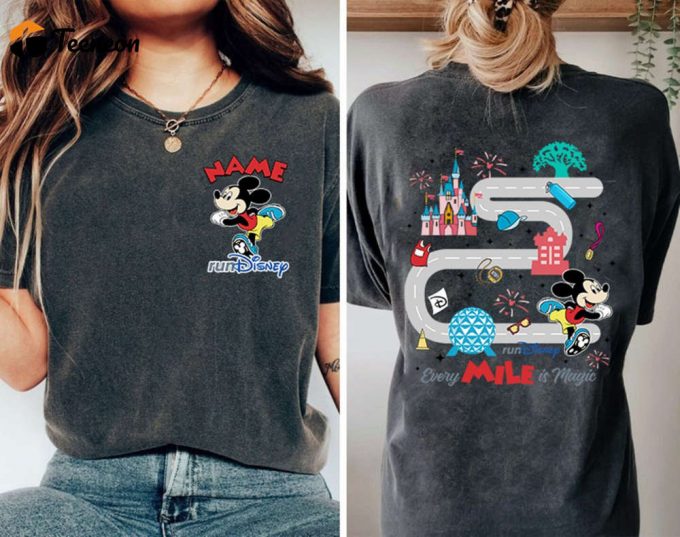 Disneyland &Amp;Amp; Disney World Rundisney Marathon Shirts: Two-Sided Parks Tour &Amp;Amp; Mickey Mouse Weekend Running Gear 1