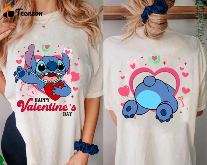 Disneyland Stitch Angel &Amp;Amp; Balloon Valentine Couple Shirt For Valentine S Day 1