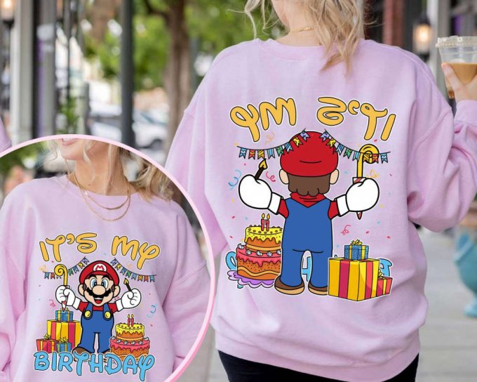 Super Mario Birthday Boy Shirt - Two-Sided Perfect For Family Trips &Amp; Birthdays! 2