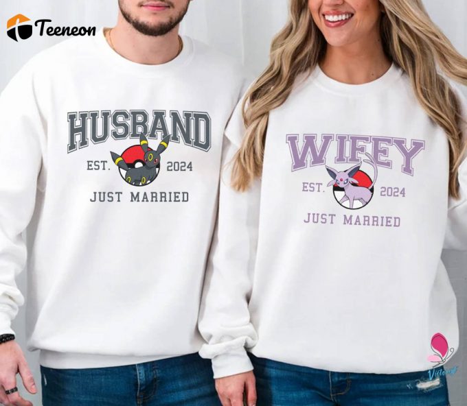 Custom Couple Matching Shirt Pikachu Valentine Umbreon Espeon Eevee Shirts 1