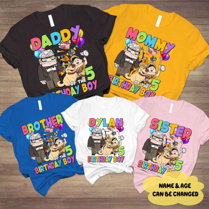 Up Movie Family Birthday Shirt Carl Ellie Russel Disneyland Party Shirt 2