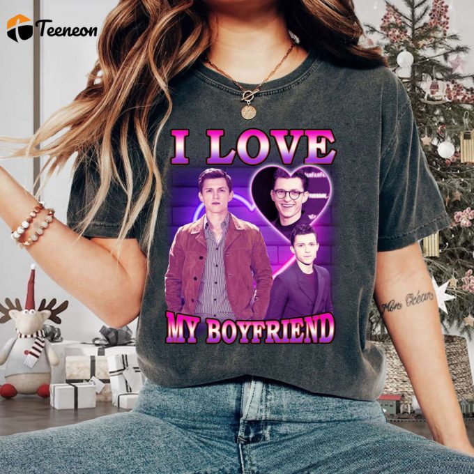 Personalized Valentine Photo Shirt I Love My Boyfriend Gift For Him &Amp;Amp; Her 2024 Custom Couples Shirts 1