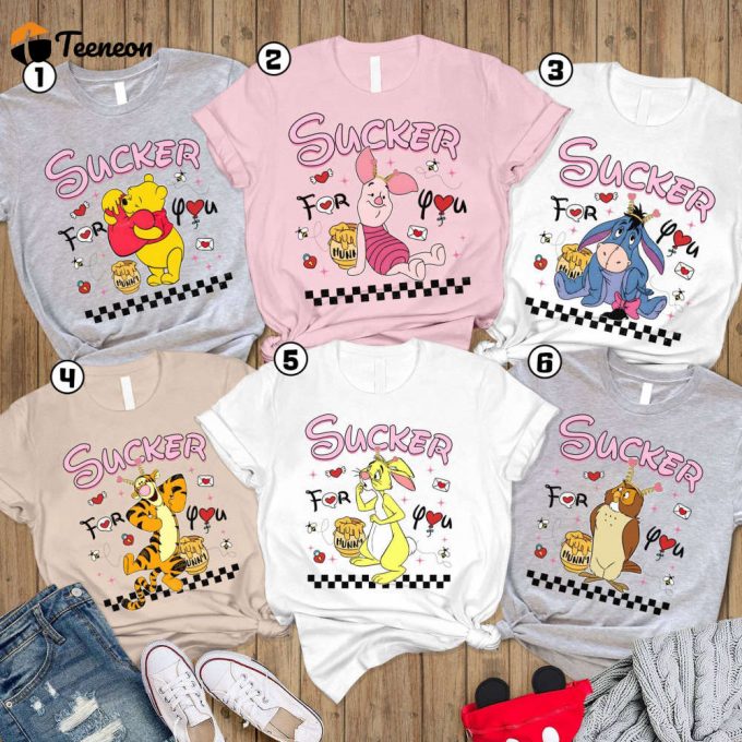 Valentine Winnie The Pooh Sucker For You Shirt Couple Disneyland Shirts 1