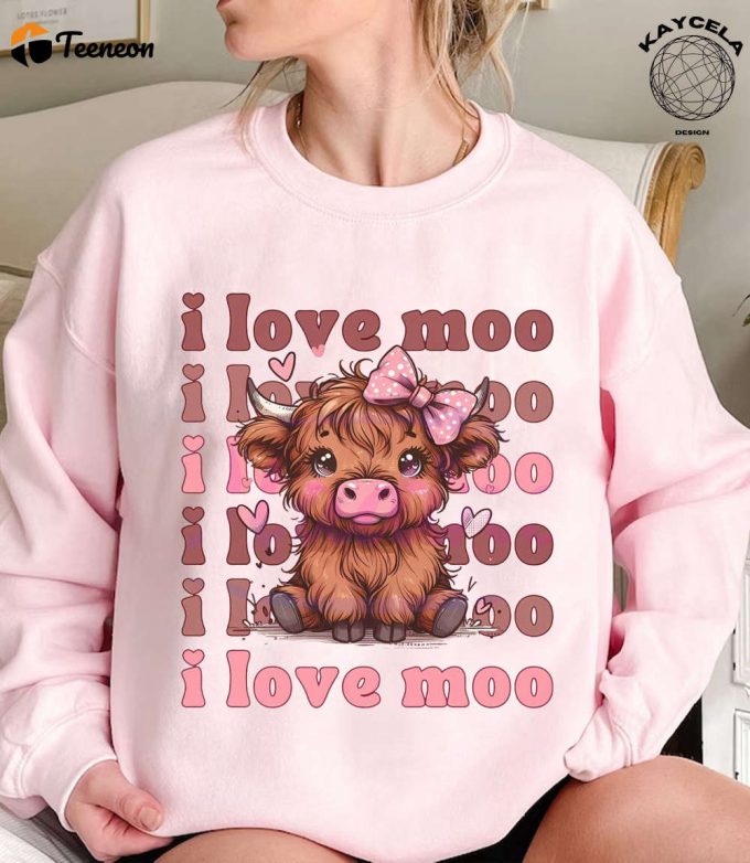 Valentine Highland Cow Western Shirt &Amp;Amp; Sweatshirt: Express Your Love With A Western Country Style! Perfect Gift For Cow Lovers On Valentines Day 1