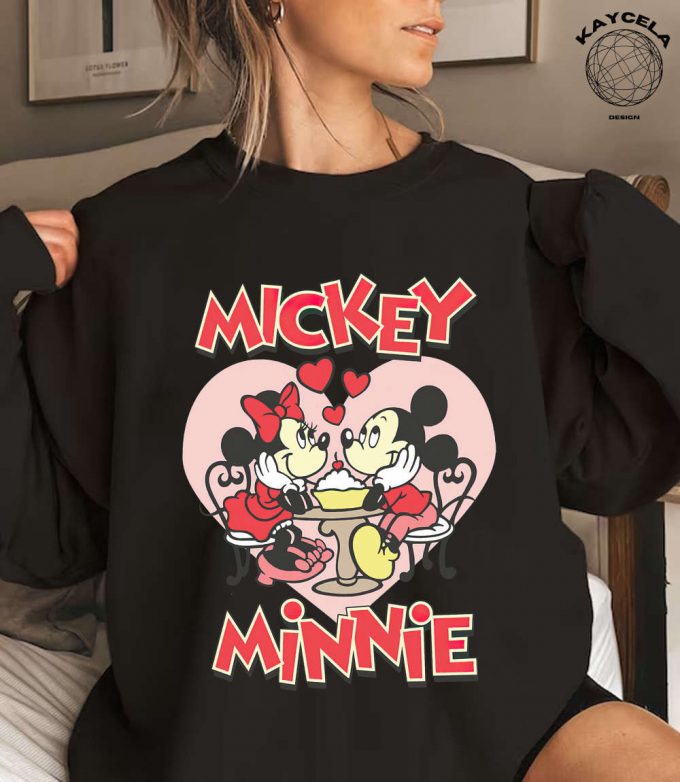 Valentine S Day Mickey &Amp; Minnie Hearts Tshirt - Disney Happy Valentine S Day Shirt For Heart Valentine Gifts 2024 - Matching Tee For Valentine Couples 2