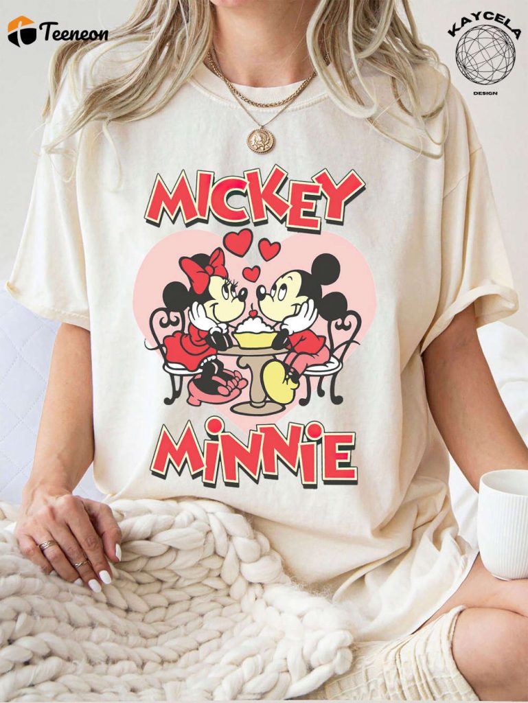 Valentine S Day Mickey &Amp; Minnie Hearts Tshirt - Disney Happy Valentine S Day Shirt For Heart Valentine Gifts 2024 - Matching Tee For Valentine Couples 3