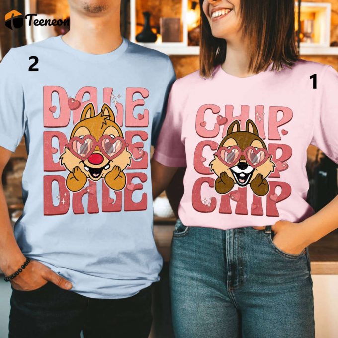 Double Trouble Shirts: Valentines Chip And Dale Disneyland &Amp;Amp; Disneyworld Family Trip Perfect Valentines Day Gift! 1