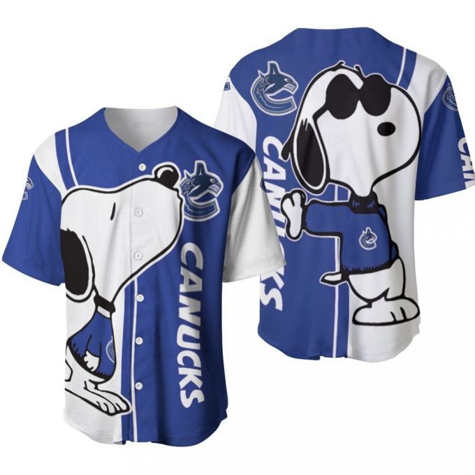 Vancouver Canucks Snoopy Lover Printed Baseball Jersey - Gift For Women Men 2