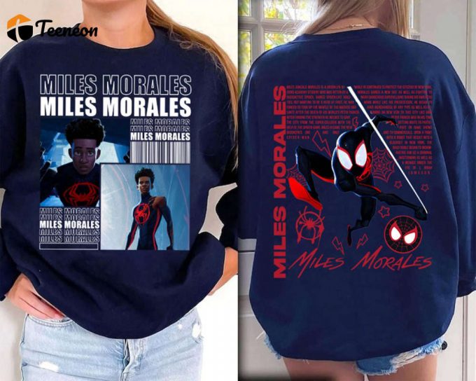 Vintage 90S Miles Morales Spider-Man Shirt Spider-Verse Sweatshirt Spider 2099 Punk 1