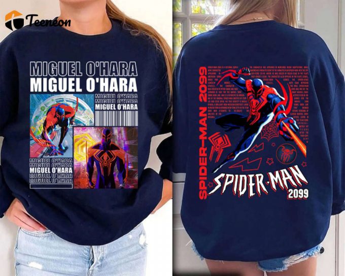 Vintage 90S Spider-Man 2099 Shirt Spider-Verse Sweatshirt Miguel O Hara Miles Morales 1