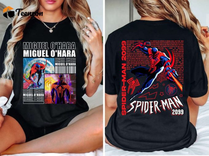 Vintage 90S Spider-Man Shirt Retro Comic Miguel O Hara 2099 Spider-Verse Across 1