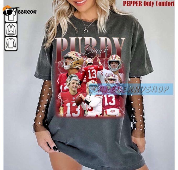 Brock Purdy Vintage Football Tee: Retro Unisex Graphic Shirt For Football Fans! 1